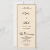 Elegant minimalistisch champagne bruiloft programm (Voorkant)