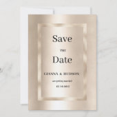 Elegant minimalistisch champagnegoud Save the Date Kaart (Voorkant)