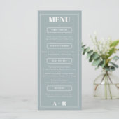 Elegant minimalistisch chique huwelijksmenu menu (Staand voorkant)