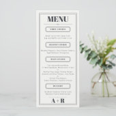 Elegant minimalistisch chique huwelijksmenu menu (Staand voorkant)