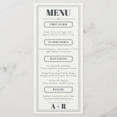 Elegant minimalistisch chique huwelijksmenu menu (Voorkant)