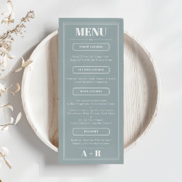 Elegant minimalistisch chique huwelijksmenu menu