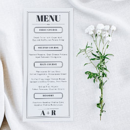 Elegant minimalistisch chique huwelijksmenu menu