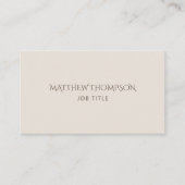 Elegant minimalistisch Cream Professional Visitekaartje (Voorkant)