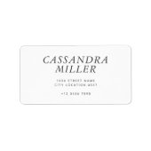 Elegant minimalistisch cursief Typografieadres Etiket (Voorkant)