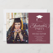 Elegant minimalistisch custom foto Afstuderen Kaart (Voorkant)