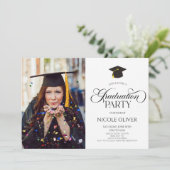 Elegant minimalistisch custom foto Afstuderen Kaart (Staand voorkant)