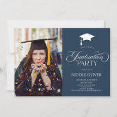 Elegant minimalistisch custom foto Afstuderen Kaart (Voorkant)