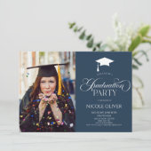 Elegant minimalistisch custom foto Afstuderen Kaart (Staand voorkant)