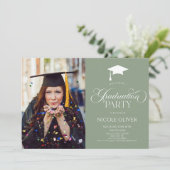 Elegant minimalistisch custom foto Afstuderen Kaart (Staand voorkant)