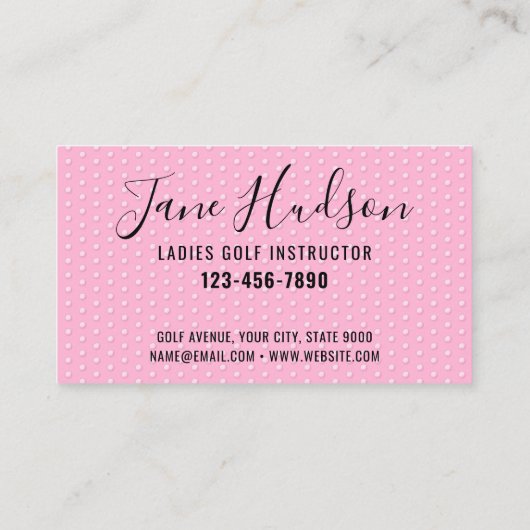 Elegant minimalistisch dames golfontwerp visitekaartje (Achterkant)