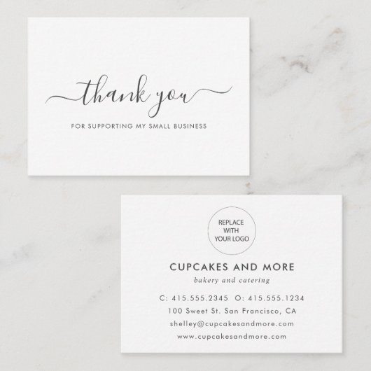 Elegant minimalistisch dank u Visitekaartje (Voorkant / Achterkant)