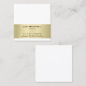 Elegant minimalistisch design Gold Effect Plain Tr Vierkante Visitekaartje (Voorkant / Achterkant)