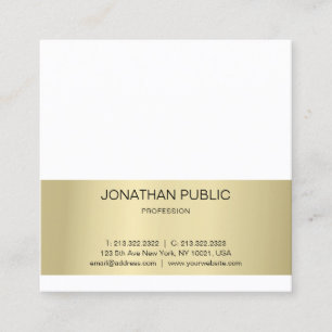 Elegant minimalistisch design Gold Effect Plain Tr Vierkante Visitekaartje