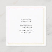 Elegant minimalistisch design Gold look Modern Pla Vierkante Visitekaartje (Achterkant)