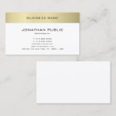 Elegant minimalistisch design Gold look Plain Tren Visitekaartje (Voorkant / Achterkant)