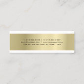 Elegant minimalistisch design Gold Plain Luxury Mo Mini Visitekaartje (Achterkant)