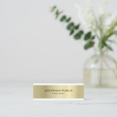 Elegant minimalistisch design Gold Plain Luxury Mo Mini Visitekaartje (Staand voorkant)