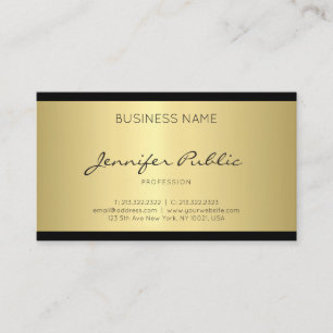 Elegant minimalistisch design Gold Trendy Plain Lu Visitekaartje