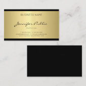 Elegant minimalistisch design Gold Trendy Plain Lu Visitekaartje (Voorkant / Achterkant)