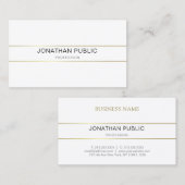 Elegant Minimalistisch design Gold White Trendy Visitekaartje (Voorkant / Achterkant)