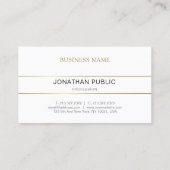 Elegant Minimalistisch design Gold White Trendy Visitekaartje (Achterkant)