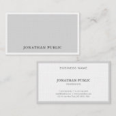 Elegant minimalistisch design grijs wit moderne lu visitekaartje (Voorkant / Achterkant)