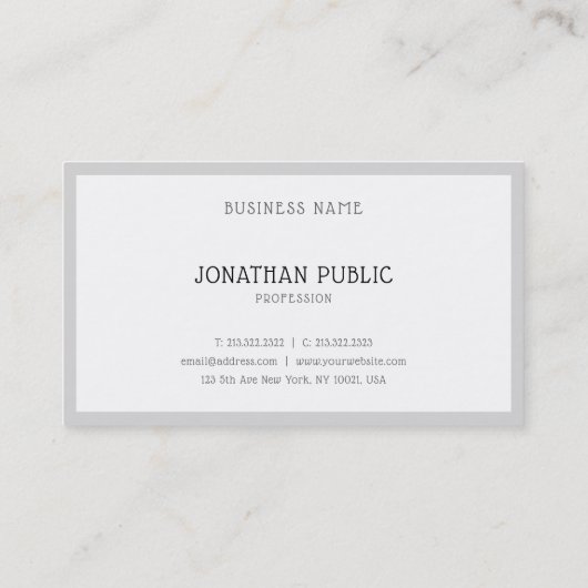 Elegant minimalistisch design modern, eenvoudig gr visitekaartje (Achterkant)