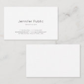 Elegant minimalistisch design Modern Trendy White Visitekaartje (Voorkant / Achterkant)