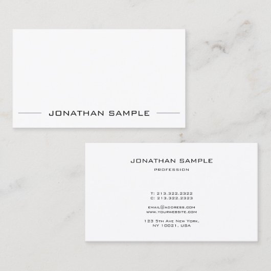 Elegant minimalistisch design Moderne, eenvoudige  Visitekaartje (Voorkant / Achterkant)