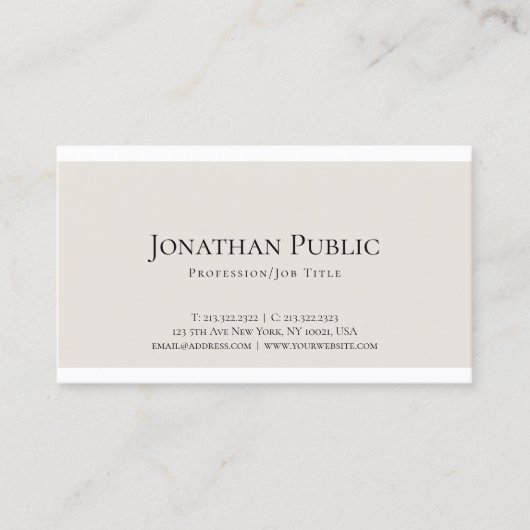Elegant minimalistisch design Moderne Professional Visitekaartje (Voorkant)