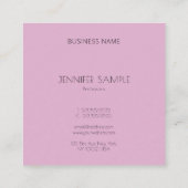 Elegant minimalistisch design Moderne Sjabloon Een Vierkante Visitekaartje (Achterkant)