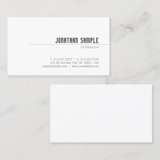 Elegant Minimalistisch design Professional-platfor Visitekaartje (Voorkant / Achterkant)