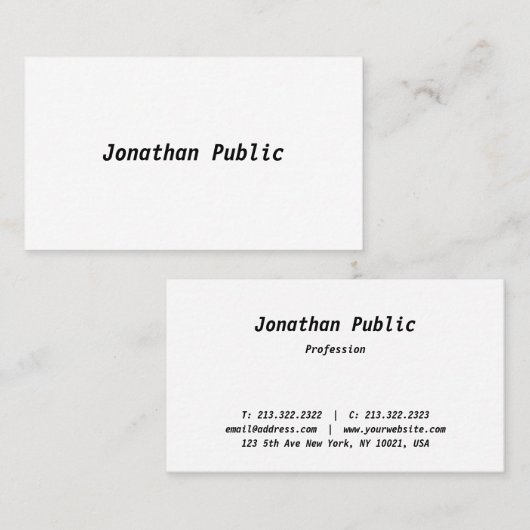 Elegant minimalistisch design, professioneel moder visitekaartje (Voorkant / Achterkant)