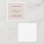Elegant minimalistisch design Professionele Plain Vierkante Visitekaartje (Voorkant / Achterkant)