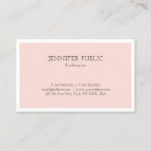 Elegant minimalistisch design Trendy Blush Pink Pl Visitekaartje (Voorkant)