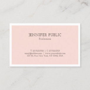 Elegant minimalistisch design Trendy Blush Pink Pl Visitekaartje