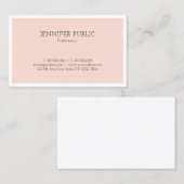 Elegant minimalistisch design Trendy Blush Pink Pl Visitekaartje (Voorkant / Achterkant)