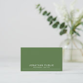 Elegant minimalistisch design Trendy Green Plain Visitekaartje (Staand voorkant)