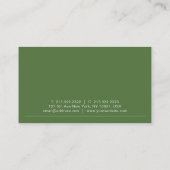 Elegant minimalistisch design Trendy Green Plain Visitekaartje (Achterkant)