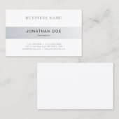 Elegant minimalistisch design, zilver look Plain T Visitekaartje (Voorkant / Achterkant)