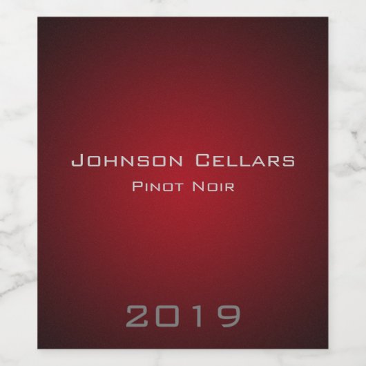 Elegant minimalistisch diep rood vignet, aangepast wijn etiket (Enkel label)