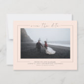 Elegant minimalistisch donkere peach Save the Date (Voorkant)