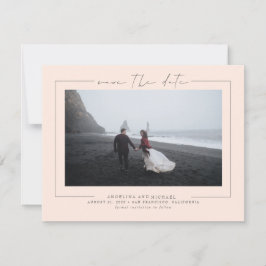 Elegant minimalistisch donkere peach Save the Date