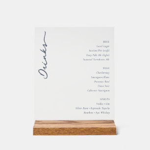 Elegant Minimalistisch Drankmenu Bord