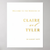 Elegant Minimalistisch Echte Folie Welkomstteken B Folie Afdrukken (Voorkant)