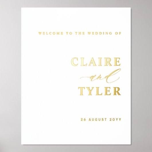 Elegant Minimalistisch Echte Folie Welkomstteken B Folie Afdrukken (Voorkant)