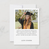 Elegant minimalistisch eenvoudig Afstuderen 2 foto Bedankkaart (Achterkant)