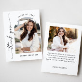 Elegant minimalistisch eenvoudig Afstuderen 2 foto Bedankkaart