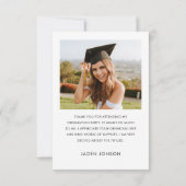 Elegant minimalistisch eenvoudig Afstuderen 2 foto Bedankkaart (Achterkant)